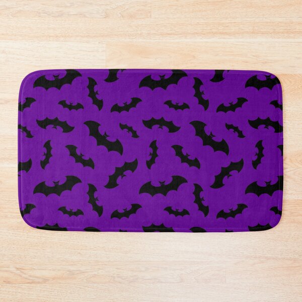 Item preview, Halloween Black Bats on Purple Background Repeating Pattern designed and sold by Sandy Richter.