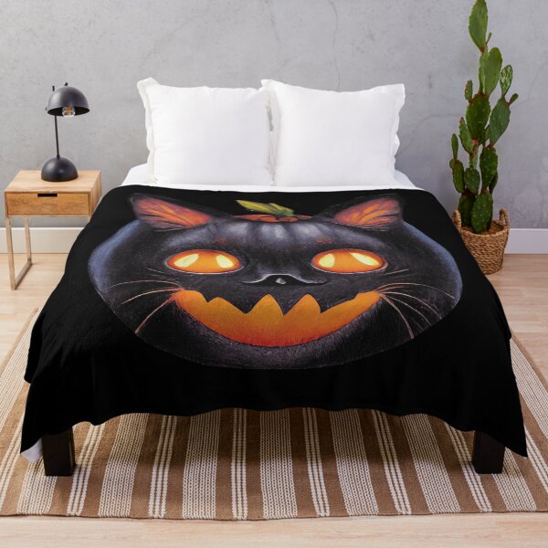Item preview, Black Cat Halloween Pumpkin Face designed and sold by TMBTM.