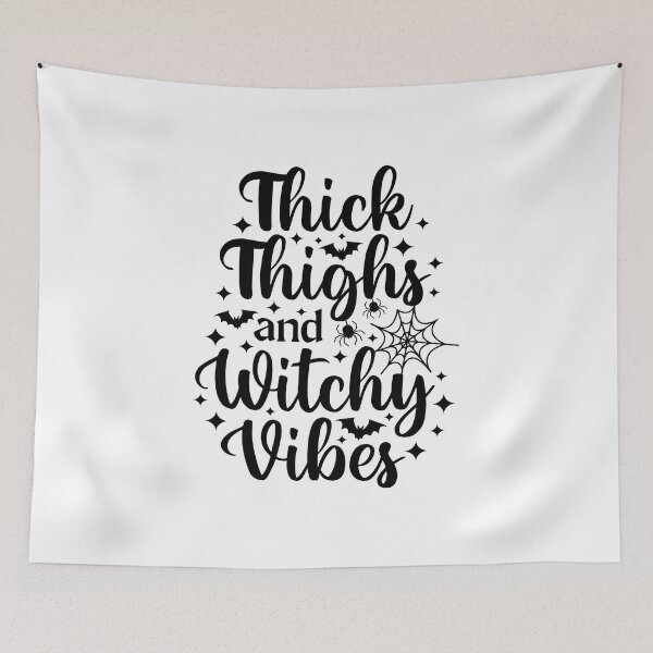Item preview, Thick Thighs and Witchy Vibes - Halloween quotes designed and sold by print hasan.