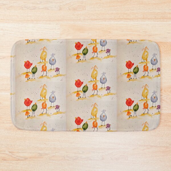 Item preview, collection of silly, colorful watercolor birds.  designed and sold by watercolorsLiz.