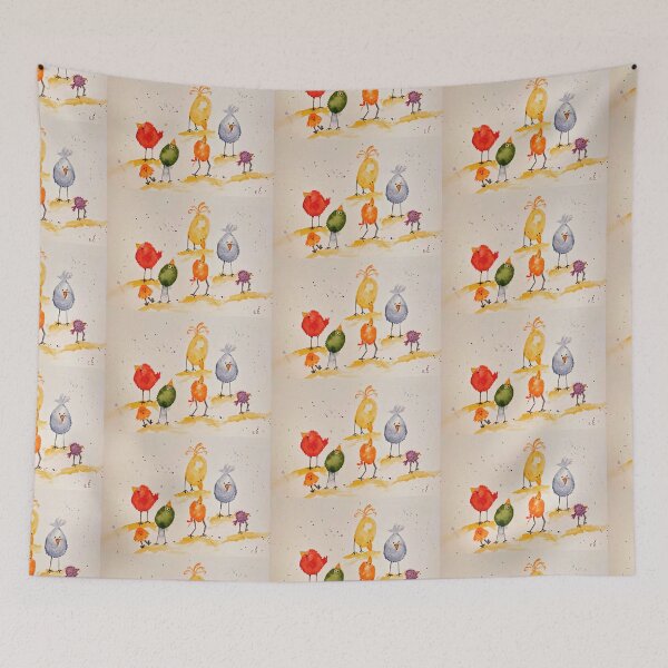 Item preview, collection of silly, colorful watercolor birds.  designed and sold by watercolorsLiz.
