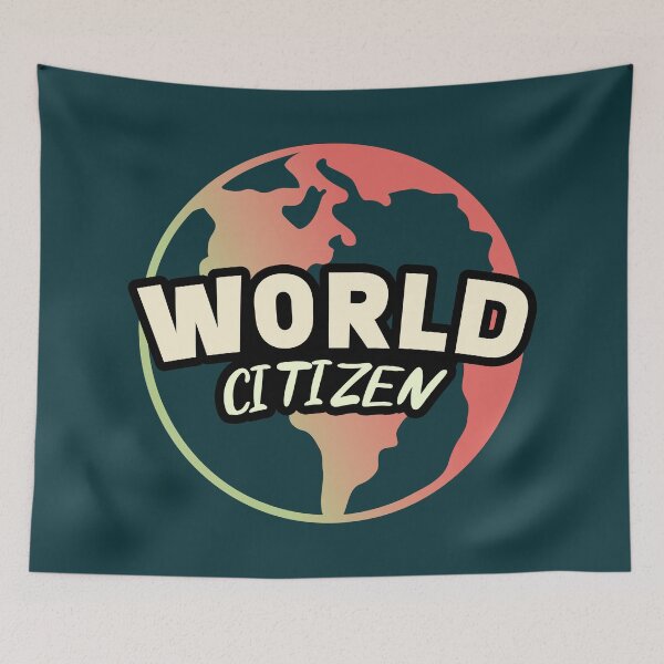 Item preview, World Citizen || Minimalist Planet Earth || Colorful World Map designed and sold by MadSwellDesigns.