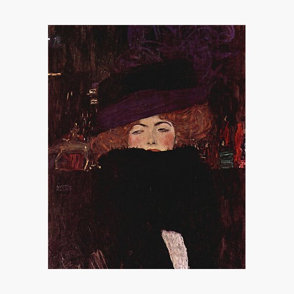 Item preview, Gustav Klimt peintre autrichien Dame mit Hut und Federboa (1909) designed and sold by TeeARTHY.