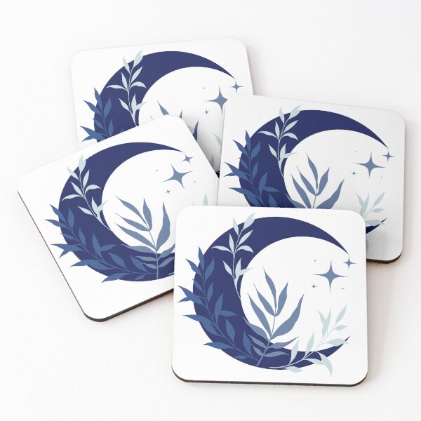 Item preview, Blue Aesthetic Floral Moon Design designed and sold by DesignByAvery.