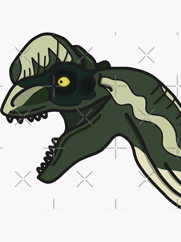 Dilophosaurus Sticker For Sale By Jurassicfunatic Redbubble 6957