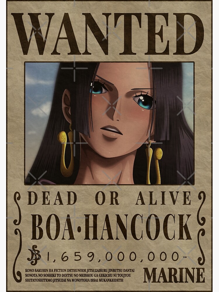 One Piece Boa Hancock Wanted Pirate Empress Bounty Poster Poster For 