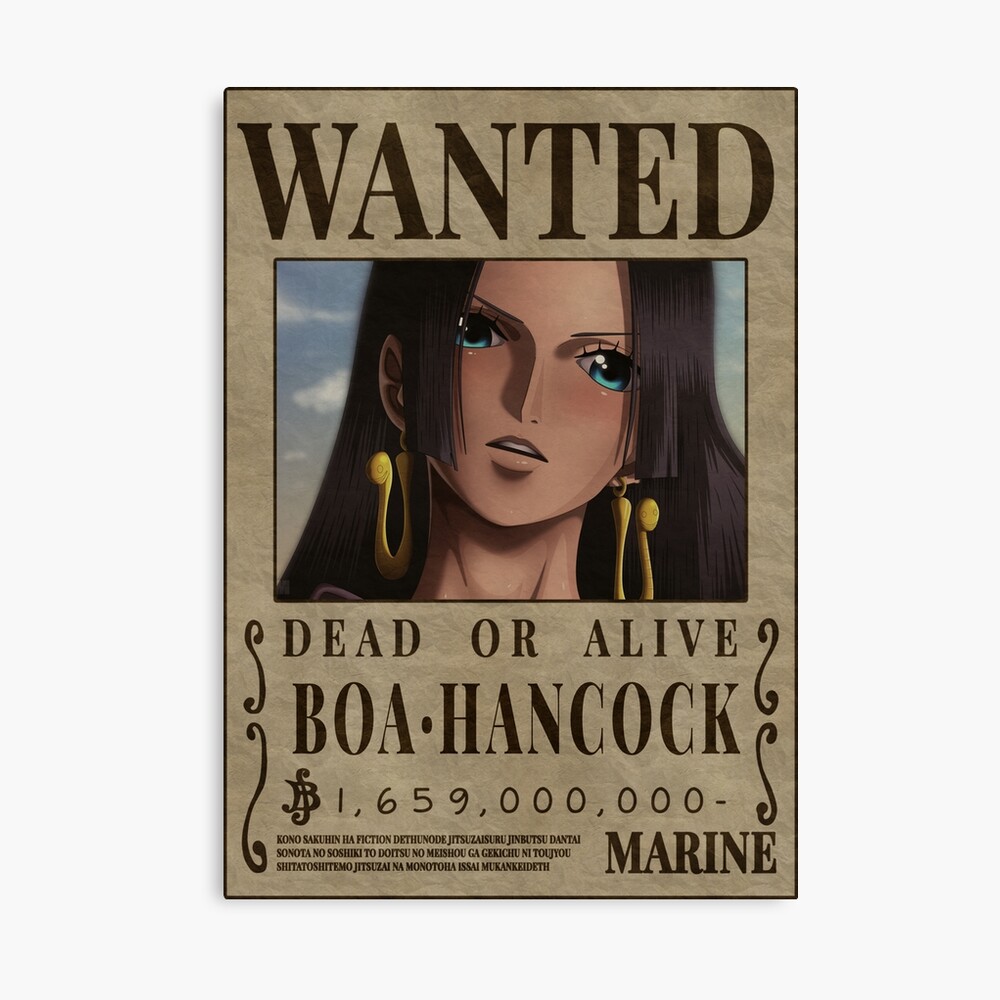 One Piece Boa Hancock Wanted Pirate Empress Bounty Poster