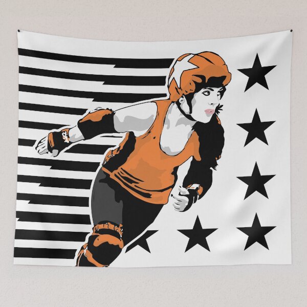 Item preview, Roller Derby Girl - Speed Lines - Black/Orange - Roller Derby designed and sold by Design Raptor.