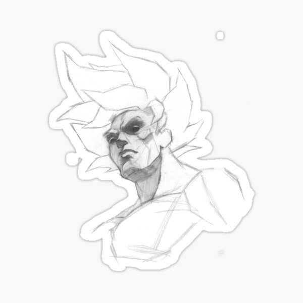 Goku Sketch - Versión 2 - Sin fondo Pegatina