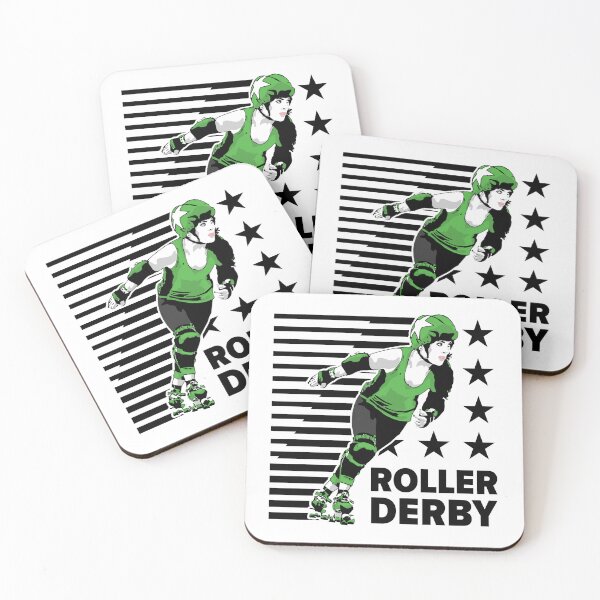 Item preview, Roller Derby Girl - Speed Lines - Black/Green - Roller Derby designed and sold by Design Raptor.