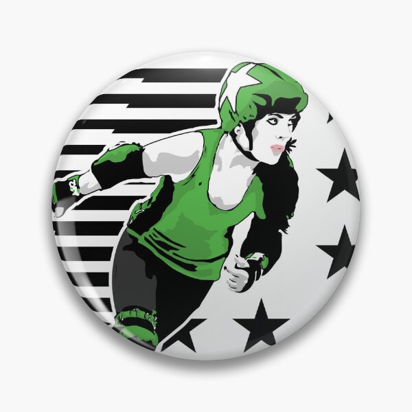 Item preview, Roller Derby Girl - Speed Lines - Black/Green - Roller Derby designed and sold by Design Raptor.