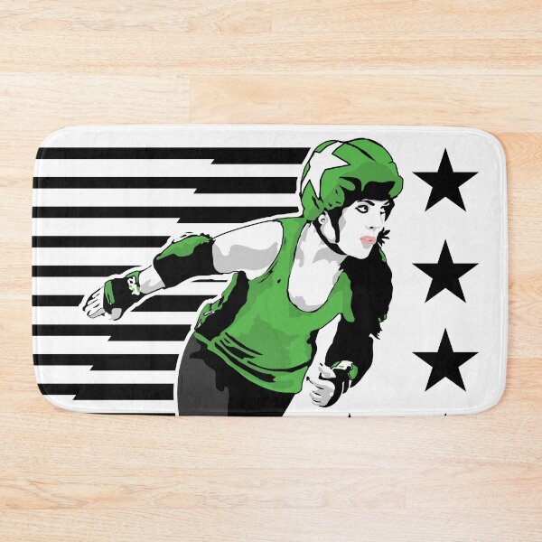 Item preview, Roller Derby Girl - Speed Lines - Black/Green - Roller Derby designed and sold by Design Raptor.