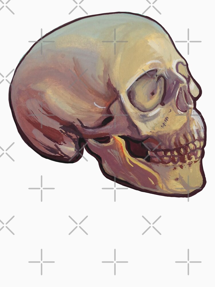 Human Skull Gouache Study by nykiway