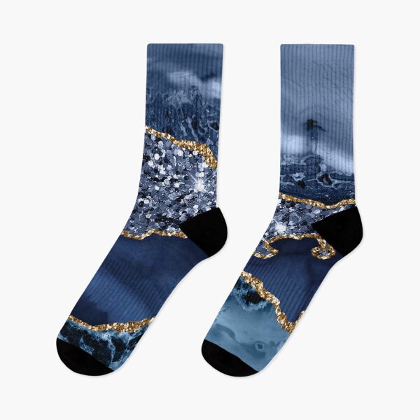 Item preview, Abstract Blue and Gold Glitter Modern Geode Agate designed and sold by Paulele.