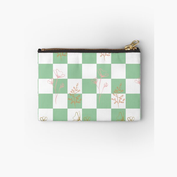 Item preview, Floral mint checkered pattern design designed and sold by 247vibes.