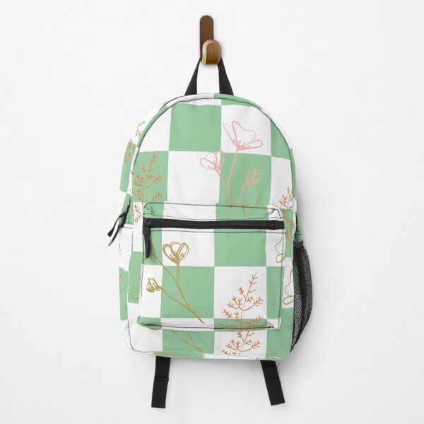 Item preview, Floral mint checkered pattern design designed and sold by 247vibes.