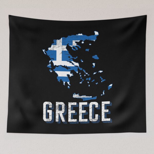 Item preview, Greece flag map designed and sold by Mila1946.