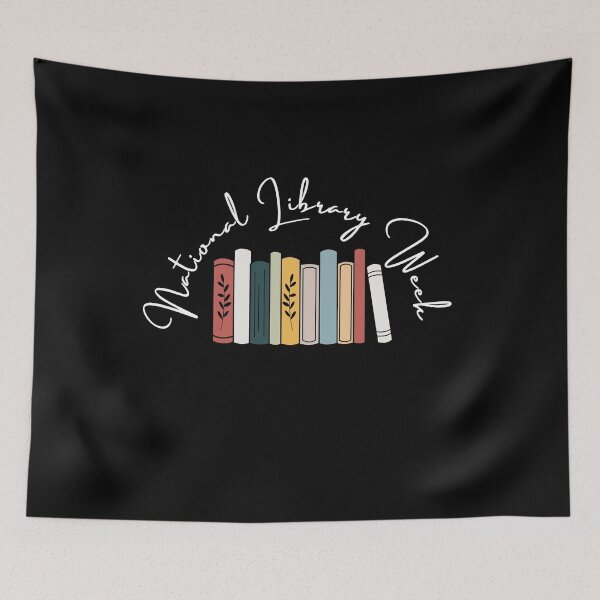 Item preview, happy national library week, cute , black and white illustration. designed and sold by Coolclassy.