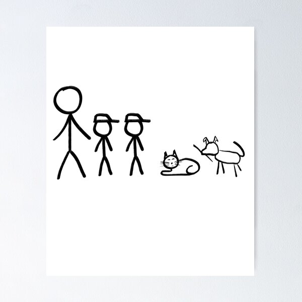 Item preview, Stick Figure Family-Single parent - WelshDesigns designed and sold by welshdesigns.