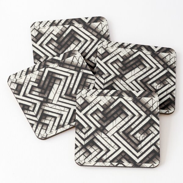 Item preview, Black and White Maze Optical Illusion - Abstract Pattern Design designed and sold by JediNeil.