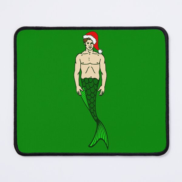 Item preview, santa brunette merman ugly christmas mermaid designed and sold by Gossip Rag.