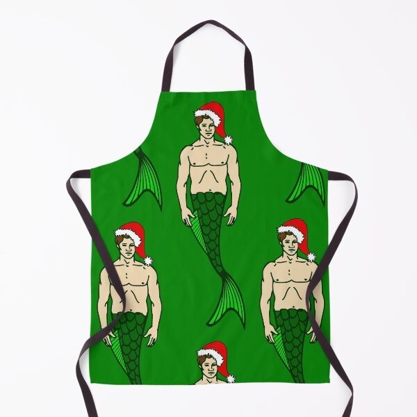 Item preview, santa brunette merman ugly christmas mermaid designed and sold by Gossip Rag.