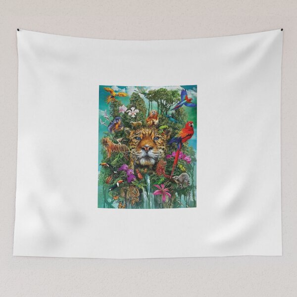 Item preview, Leopard With Wild Animals And Birds designed and sold by Rowena Jones.