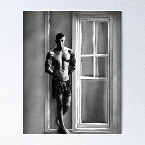 Item preview, Stranger in the room/ Hyperrealistic male portrait/ Acrylic - Digital Art  designed and sold by DelMoore93.