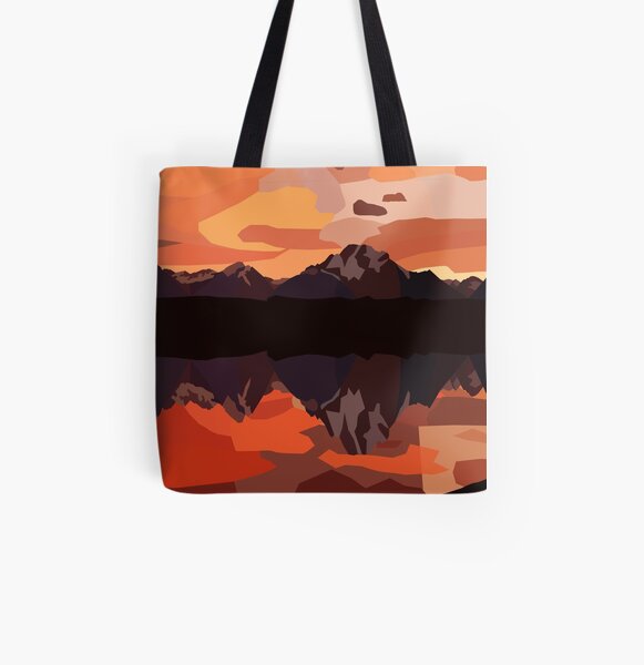 Mountains All Over Print Tote Bag