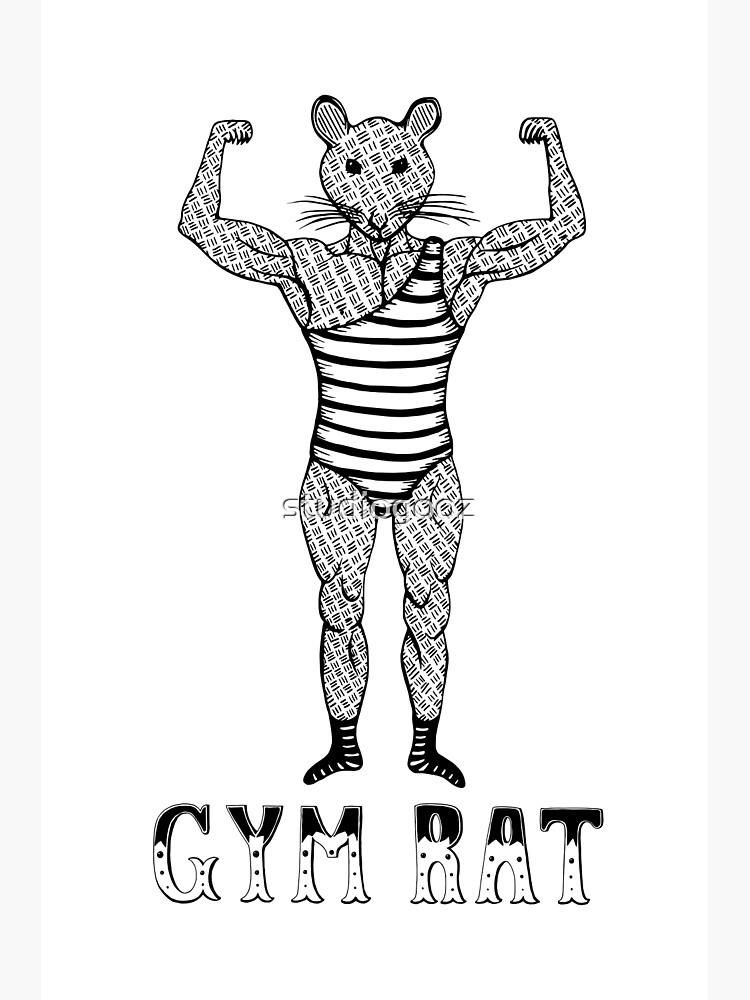 "Strongman Bodybuilder Gym Rat Line Drawing" Poster by studiogooz