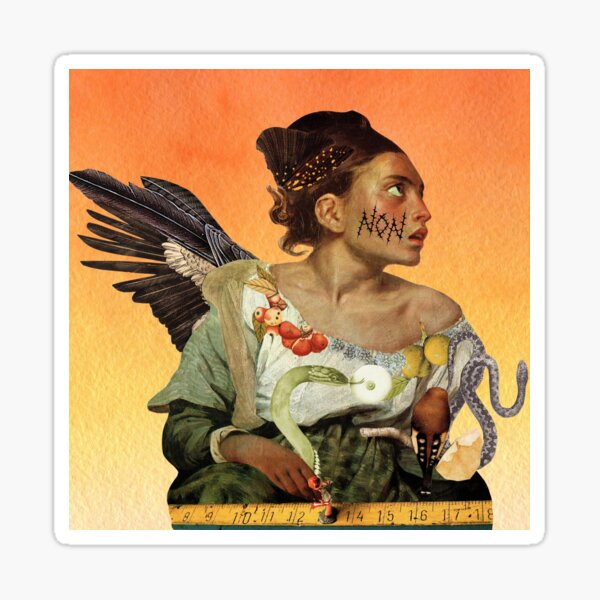 the young orphan in the cemetery Sticker