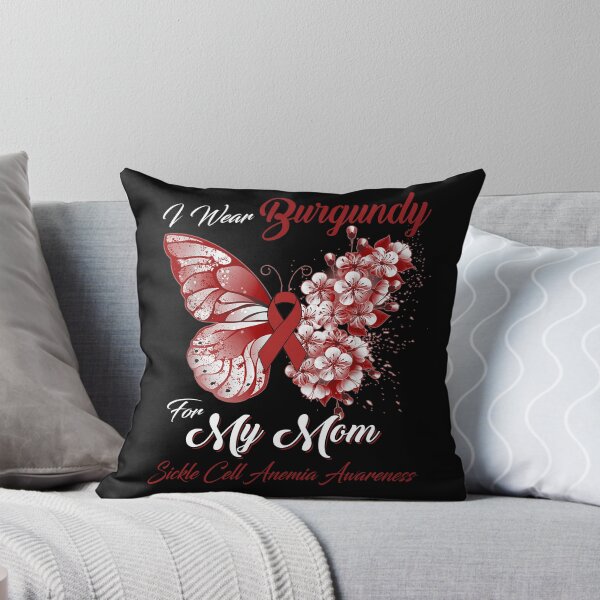Item preview, I Wear Burgundy For My Mom Sickle Cell Anemia Awareness Butterfly Ribbon Gifts designed and sold by Adropine.
