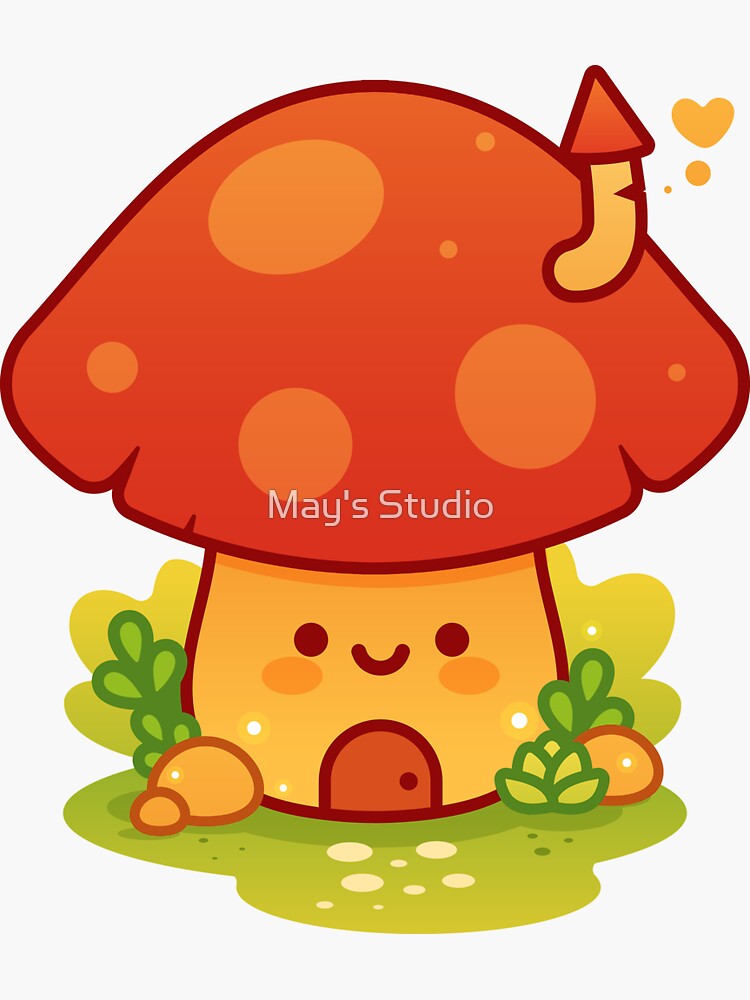 "Kawaii Mushroom House" Sticker for Sale by May's Studio Redbubble