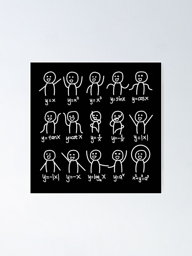 "Algebra Dance Funny Graph Figures Math Equation" Poster for Sale by ...