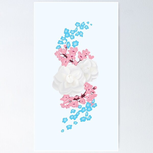 Item preview, subtle trans pride flowers designed and sold by LittleFinds.