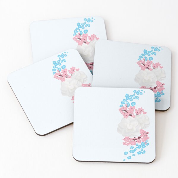 Item preview, subtle trans pride flowers designed and sold by LittleFinds.