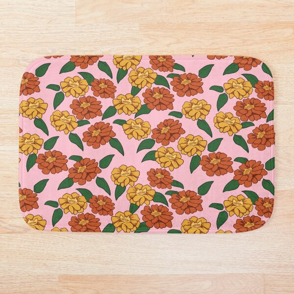 Item preview, April Marigolds on pink designed and sold by Cass Noel Studio.