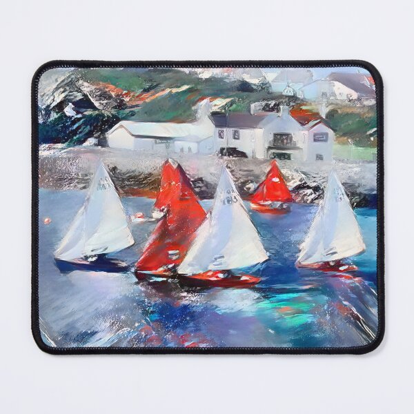 Item preview, AI Seabird Half Rater Sail Boats Racing at Trearddur Bay designed and sold by LymphomaLass.