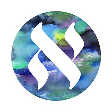 Artwork thumbnail, White alef on colorful background - Jewish Language Project logo by hucjlp