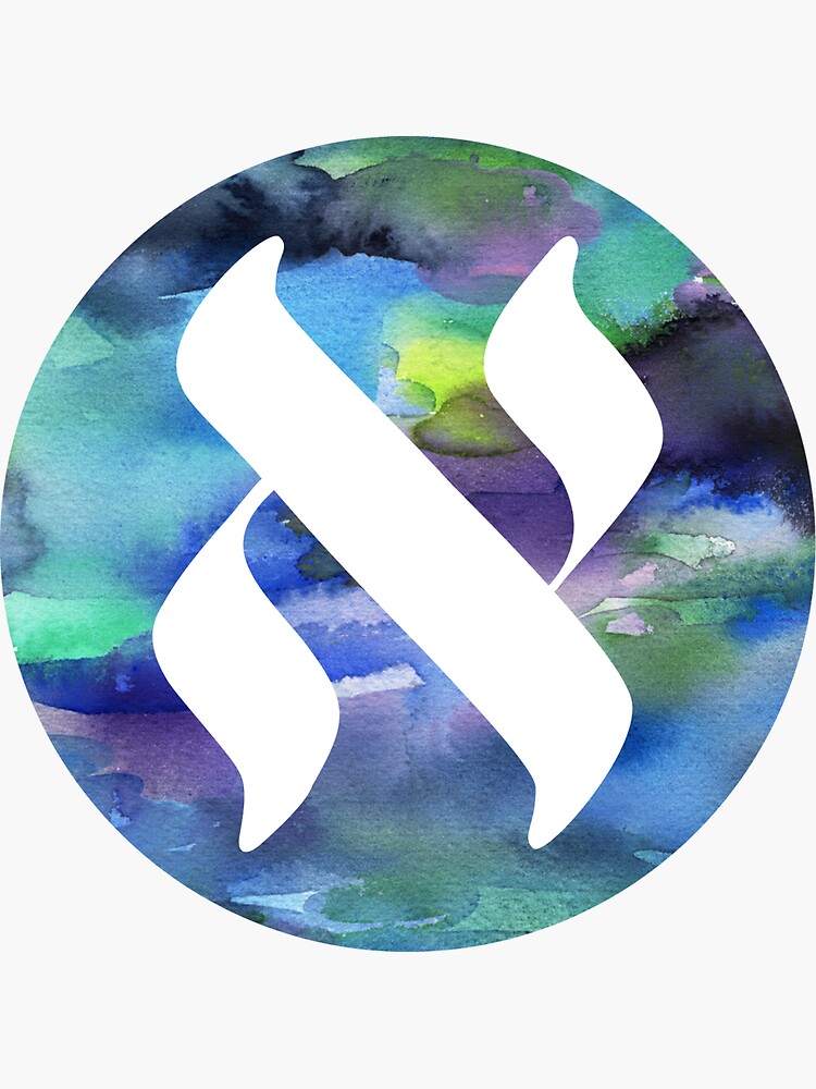 White alef on colorful background - Jewish Language Project logo by hucjlp