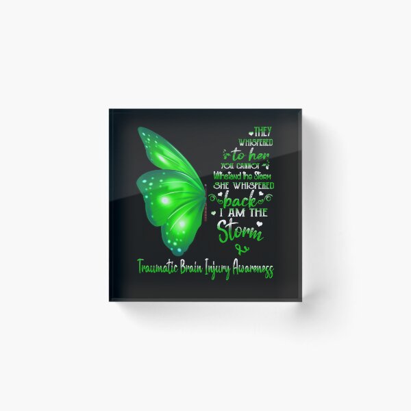 Item preview, She Whispered Back I Am The Storm Traumatic Brain Injury Awareness Butterfly designed and sold by frechettee.