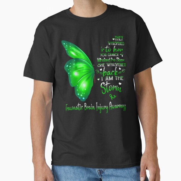 Item preview, She Whispered Back I Am The Storm Traumatic Brain Injury Awareness Butterfly designed and sold by frechettee.