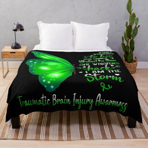 Item preview, She Whispered Back I Am The Storm Traumatic Brain Injury Awareness Butterfly designed and sold by frechettee.