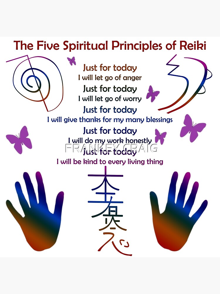 "The 5 Principles of Reiki" Poster by ourpsychicart Redbubble