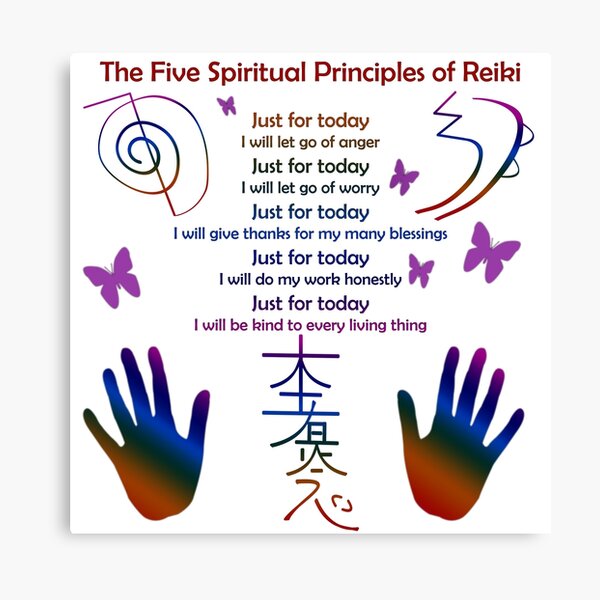 The 5 Principles of Reiki Canvas Print