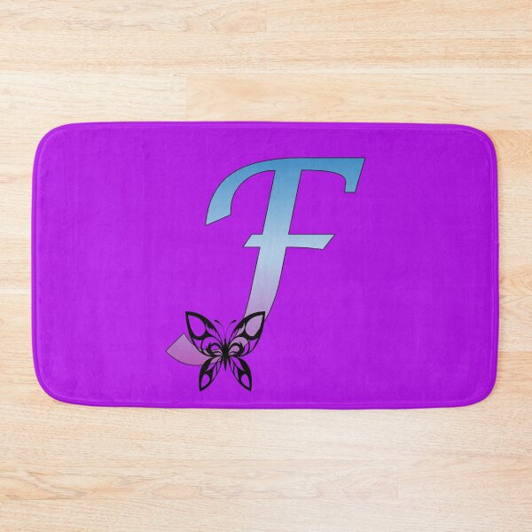 Item preview, Butterfly Silhouette on Monogram Letter F Gradient Blue Purple designed and sold by AliCatOriginals.