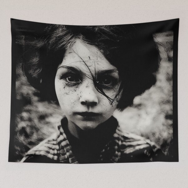Item preview, Creepy photo of broken realistic human doll A.I. generated designed and sold by JinxedMonster.