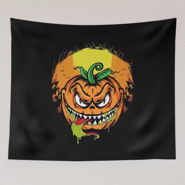 Item preview, Monster Halloween Scary Evil Pumpkin Funny Pumpkin Head designed and sold by SpookySeasonTee.