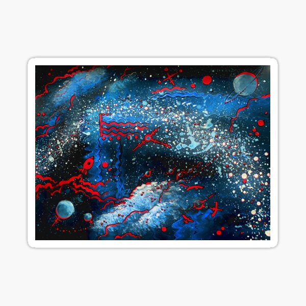Item preview, Blue Space Red Symbols designed and sold by korynaq.
