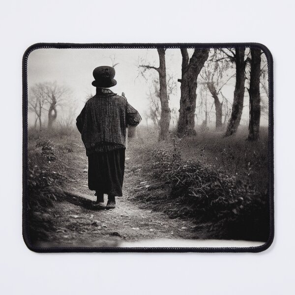 Item preview, Vintage creepy photo of person in the countryside A.I. generated designed and sold by JinxedMonster.